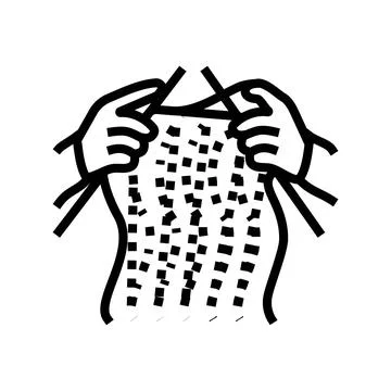 Knitting hands knitting wool line icon vector illustration Illustrazione stock