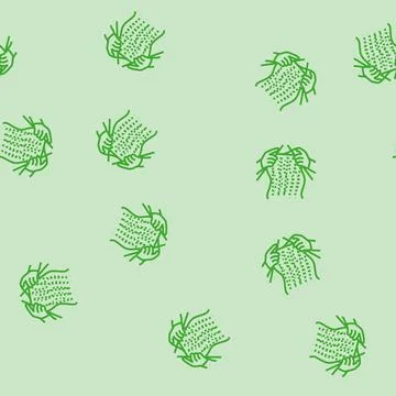 Knitting hands knitting wool line seamless pattern Illustrazione stock
