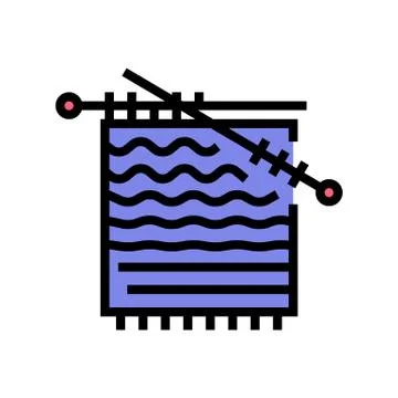Knitting hobby color icon vector illustration 스톡 일러스트
