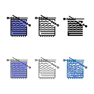 Knitting hobby color icon vector multipack isolated Иллюстрация