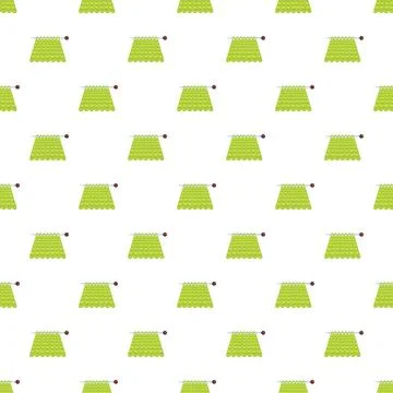 Knitting hobby craft pattern with green textile design イラスト素材