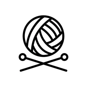 Knitting icon vector. Isolated contour symbol illustration Illustrazione stock