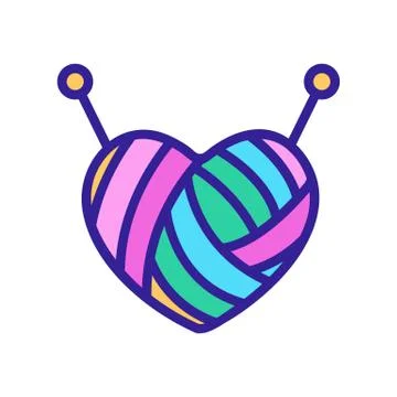 Knitting icon vector. Isolated contour symbol illustration 库存插图