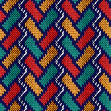 Knitting intertwined seamless pattern Stock Illustration