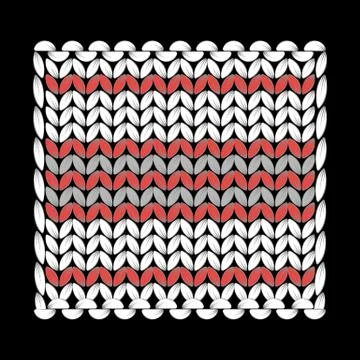 Knitting. A knitted pattern, stand for hot, square, texture loops. Handicraft Stock Illustration