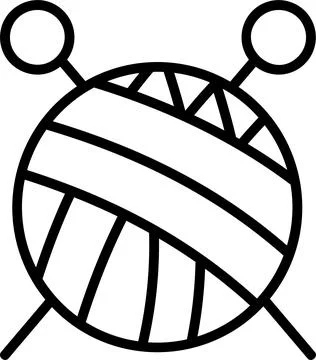 Knitting Line Icon Design Stock Illustration
