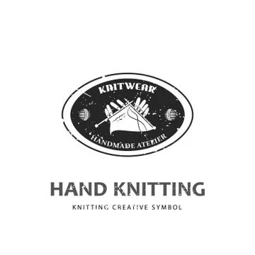 Knitting logo template Ilustración de archivo