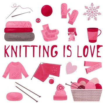 Knitting is love Stock Illustration