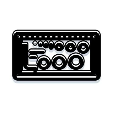 Knitting machine bed showing loops and needles pattern Stockillustratie