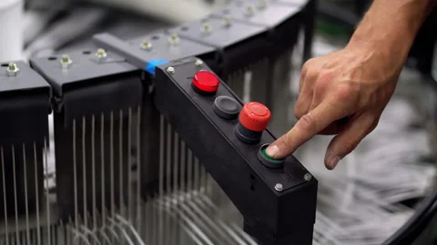 Knitting Machine With Dashing Plastic Ropes Producing Agricultural Sacks . Stock Footage 141233740