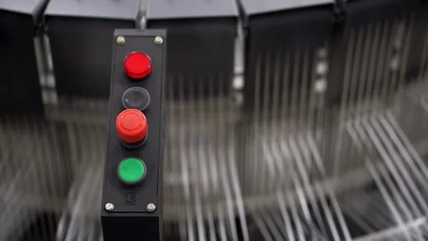 Knitting Machine With Dashing Plastic Ropes Producing Agricultural Sacks Stock Footage 141233978