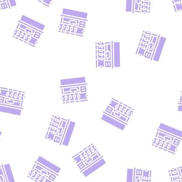 Knitting machine glyph vector seamless pattern Illustrazione stock