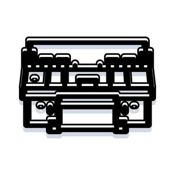 Knitting machine icon vector illustration on white background Stock Illustration