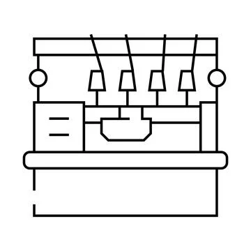 Knitting machine line icon vector illustration Illustrazione stock