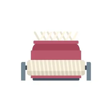 Knitting machine processing thread for warm clothes making Stock Illustration