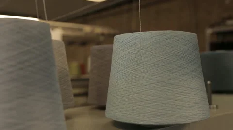 Knitting machine yarn Stock Footage 65372753