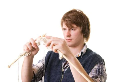 Knitting man craft Foto stock