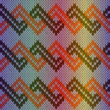 Knitting multicolor seamless pattern Stock Illustration