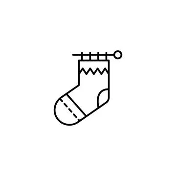 Knitting needle, socks icon. Simple line, outline vector elements of tailor for 스톡 일러스트