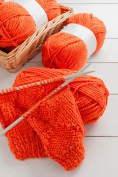Knitting Needles and Wool Stock Photos
