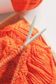 Knitting Needles and Wool Stock Photos