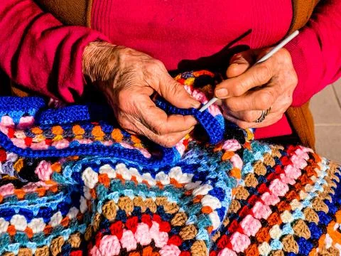 Knitting needles and wool Stock Photos