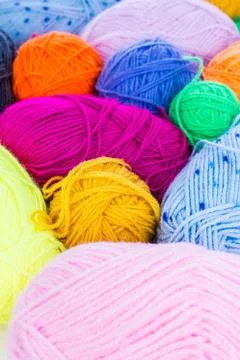 Knitting needles with a ball Stock Photos
