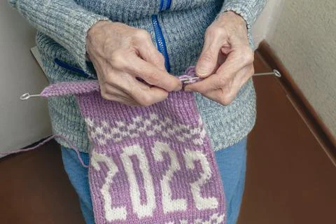 Knitting with needles Stock Photos