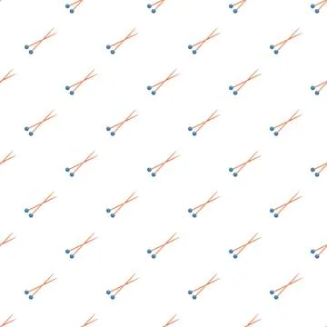 Knitting needles seamless pattern for craft hobby background Stockillustratie
