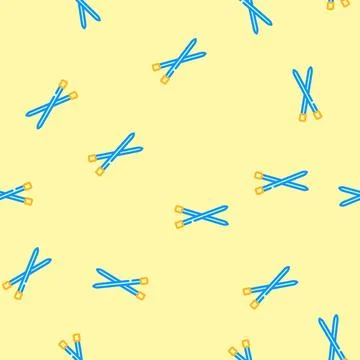 Knitting needles slow living vector seamless pattern Illustrazione stock
