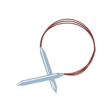 Knitting needles tool Stock Illustration