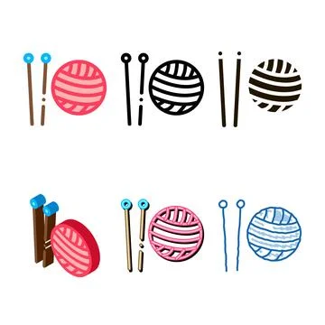 Knitting needles types icon vector outline イラスト素材
