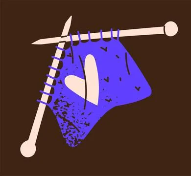 Knitting needles vector hand drawn Stock Illustration