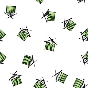 Knitting occupation vector seamless pattern Stock Illustration