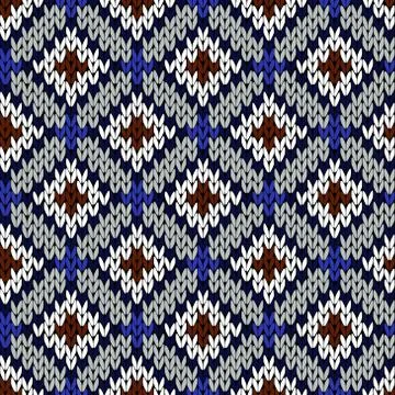 Knitting ornamental seamless pattern Stock Illustration