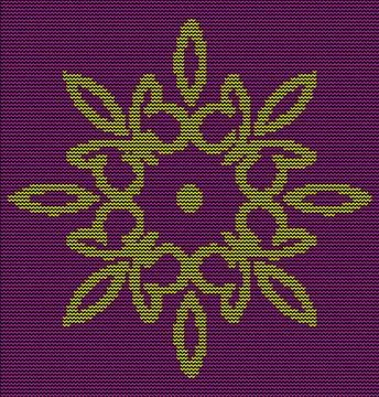 Knitting pattern ornate decorative symbol. Sweater design. Wool knitted tex.. Stock-Illustration