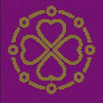 Knitting pattern ornate decorative symbol. Sweater design. Wool knitted tex.. Stockillustratie
