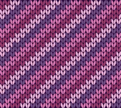 Knitting pattern with stripes Stock Illustration