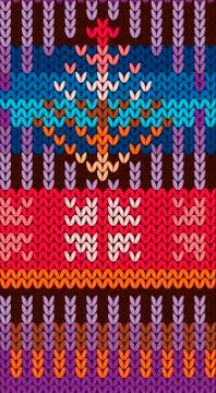 Knitting. Pattern in style Fair Isle. Bright, multi-color. Seamless pattern.  Stock Illustration