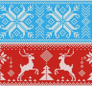 Knitting pattern vector knit wool texture background traditional knitted winter Stock Illustration