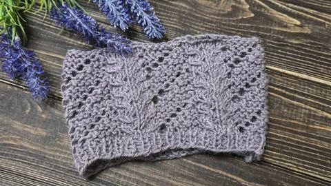 Knitting patterns and details for sweaters, hats, and other crocheted items. Stock Photos