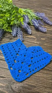 Knitting patterns with a raised pattern and yarn in different colors. Copy .. Foto stock