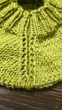 Knitting patterns with a relief pattern and yarn in different colors. Clothin Stock Photos