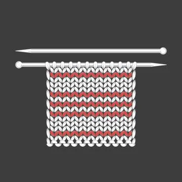Knitting. The process of knitting, texture loops, knitting needles. Handicraf Illustrazione stock