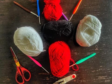 The knitting project Stock Photos