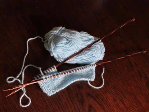 Knitting sample pink Foto stock