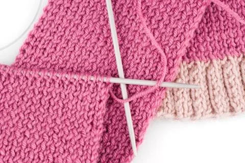 Knitting scarf Foto stock