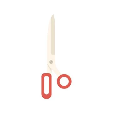 Knitting scissors icon flat vector. Wool knit Stock Illustration