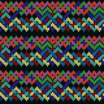 Knitting seamless ornate pattern Stock Illustration