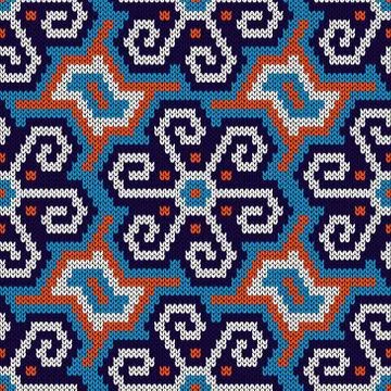 Knitting seamless ornate pattern Stock Illustration